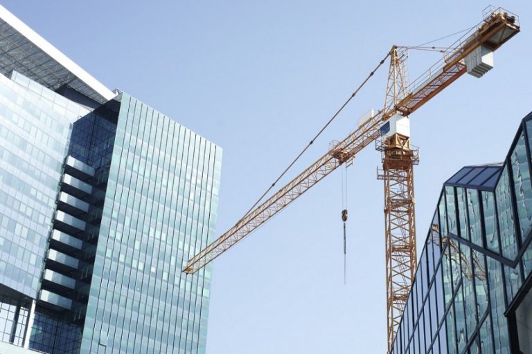 crane and office buildings london